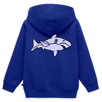 Poisson Requin Prédateur Eau Graffiti Océan - Sweat Premium à capuche zippé enfant bio - bleu roi - Dos - AI Model Kid Male (0cm)