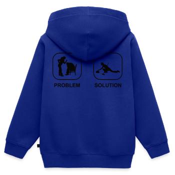 Curling Stone Curler Curling Stone Gift Curl - Sweat Premium à capuche zippé enfant bio - bleu roi - Dos - AI Model Kid Male (0cm)
