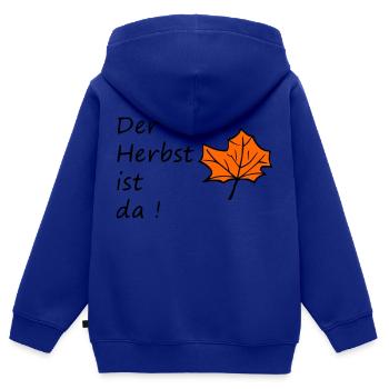 Der Herbst ist da ! - Kinder Premium Organic Zip Hoodie - Royalblau - Hinten - AI Model Kid Male (0cm)