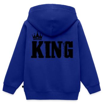 Roi - Sweat Premium à capuche zippé enfant bio - bleu roi - Dos - AI Model Kid Male (0cm)