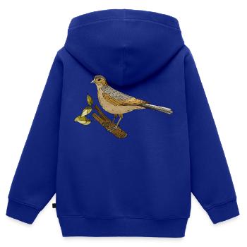 Oiseau - Sweat Premium à capuche zippé enfant bio - bleu roi - Dos - AI Model Kid Male (0cm)