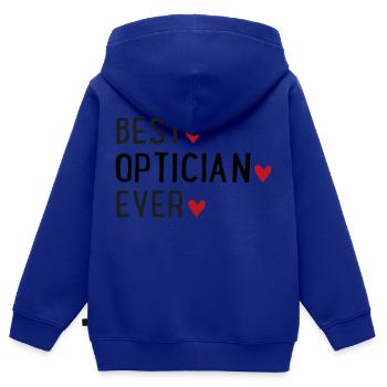 Opticien - Sweat Premium à capuche zippé enfant bio - bleu roi - Dos - AI Model Kid Male (0cm)