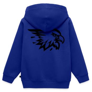 Adlerkopf mit Flügel im Profil - Kinder Premium Organic Zip Hoodie - Royalblau - Hinten - AI Model Kid Male (0cm)