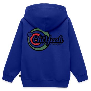ChiYeah in Budapest - Kinder Premium Organic Zip Hoodie - Royalblau - Hinten - AI Model Kid Male (0cm)