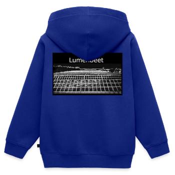 Lumenbeet - Kinder Premium Organic Zip Hoodie - Royalblau - Hinten - AI Model Kid Male (0cm)