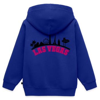 Horizon de Las Vegas - Sweat Premium à capuche zippé enfant bio - bleu roi - Dos - AI Model Kid Male (0cm)