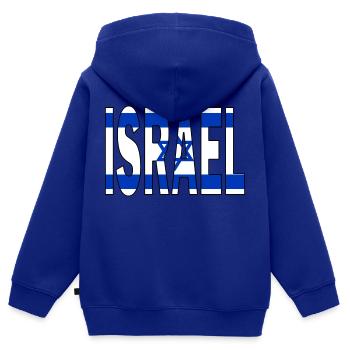 Israel in Nationalfarben - Kinder Premium Organic Zip Hoodie - Royalblau - Hinten - AI Model Kid Male (0cm)