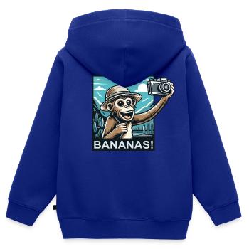Der Affe als Tourist - Kinder Premium Organic Zip Hoodie - Royalblau - Hinten - AI Model Kid Male (0cm)