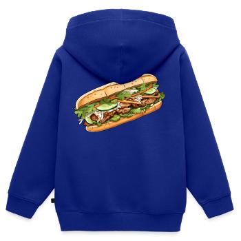 Banh Mi Vietnam - Kinder Premium Organic Zip Hoodie - Royalblau - Hinten - AI Model Kid Male (0cm)