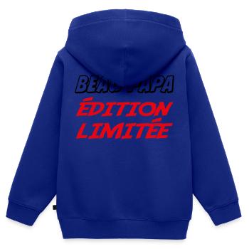BEAUTIFUL DAD limitierte Auflage - Kinder Premium Organic Zip Hoodie - Royalblau - Hinten - AI Model Kid Male (0cm)