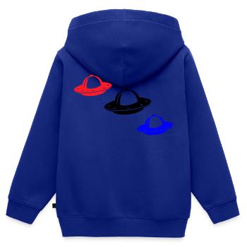Ufos - Kids Premium Organic Zip-up Hoodie - royal blue - Back - AI Model Kid Male (0cm)