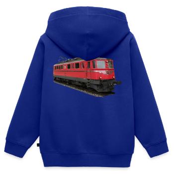 Lokomotive SBB - Kinder Premium Organic Zip Hoodie - Royalblau - Hinten - AI Model Kid Male (0cm)
