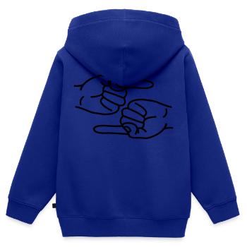 index - Sweat Premium à capuche zippé enfant bio - bleu roi - Dos - AI Model Kid Male (0cm)