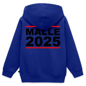 MALLE 2025 - Kids Premium Organic Zip-up Hoodie - royal blue - Back - AI Model Kid Male (0cm)