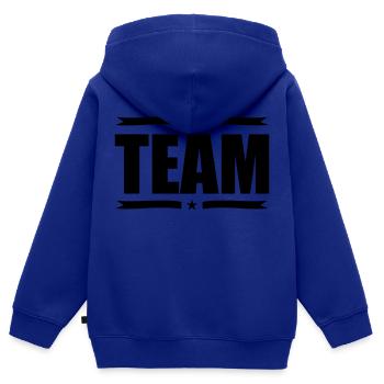 team - Kids Premium Organic Zip-up Hoodie - royal blue - Back - AI Model Kid Male (0cm)