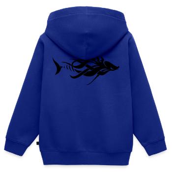 Fisch Tribal - Kinder Premium Organic Zip Hoodie - Royalblau - Hinten - AI Model Kid Male (0cm)