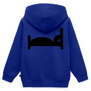 Bett - Kinder Premium Organic Zip Hoodie - Royalblau - Hinten - AI Model Kid Male (0cm)