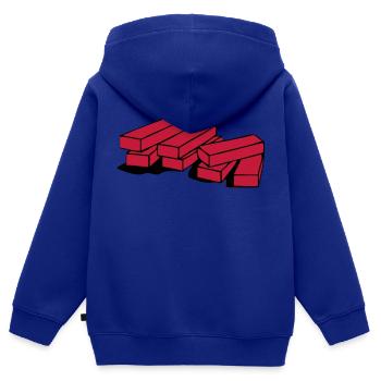 Mauer - Kinder Premium Organic Zip Hoodie - Royalblau - Hinten - AI Model Kid Male (0cm)