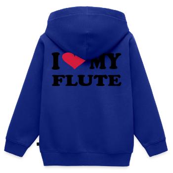 I Love my flute - Kinder Premium Organic Zip Hoodie - Royalblau - Hinten - AI Model Kid Male (0cm)