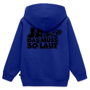 ja das muss so laut - Kinder Premium Organic Zip Hoodie - Royalblau - Hinten - AI Model Kid Male (0cm)