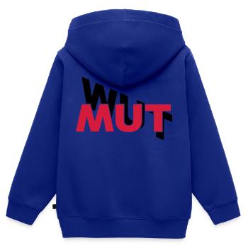 Mut hilft gegen Wut - Kinder Premium Organic Zip Hoodie - Royalblau - Hinten - AI Model Kid Male (0cm)