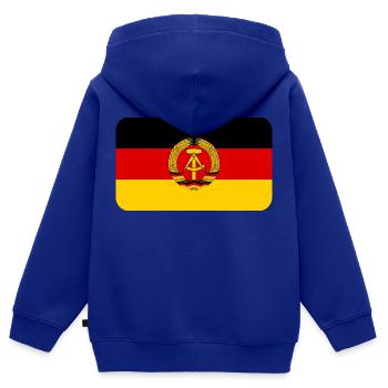 GDR FLAG round corner 400 dpi - Kinder Premium Organic Zip Hoodie - Royalblau - Hinten - AI Model Kid Male (0cm)