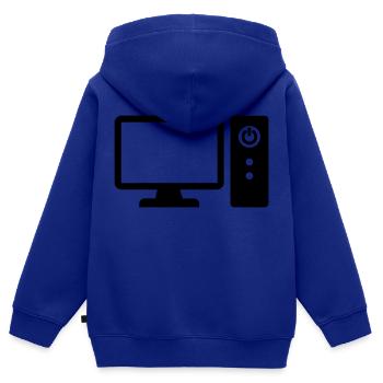 Ordinateur - Sweat Premium à capuche zippé enfant bio - bleu roi - Dos - AI Model Kid Male (0cm)