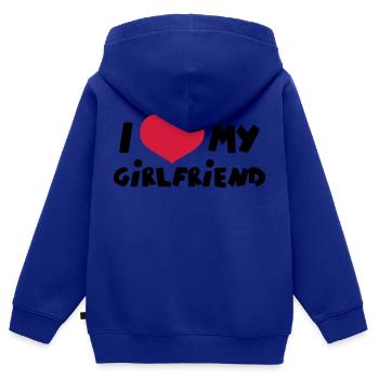 J'aime ma copine BD Toon - Sweat Premium à capuche zippé enfant bio - bleu roi - Dos - AI Model Kid Male (0cm)