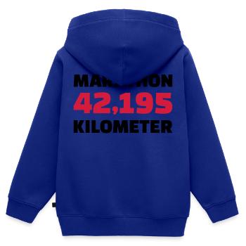 Marathon - Sweat Premium à capuche zippé enfant bio - bleu roi - Dos - AI Model Kid Male (0cm)