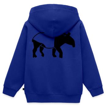 Tapir - Sweat Premium à capuche zippé enfant bio - bleu roi - Dos - AI Model Kid Male (0cm)