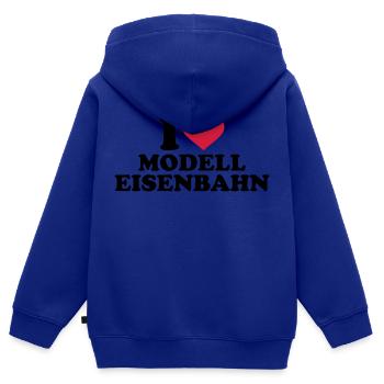 Modelleisenbahn - Kinder Premium Organic Zip Hoodie - Royalblau - Hinten - AI Model Kid Male (0cm)