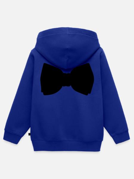 nœud papillon - Sweat Premium à capuche zippé enfant bio - bleu roi