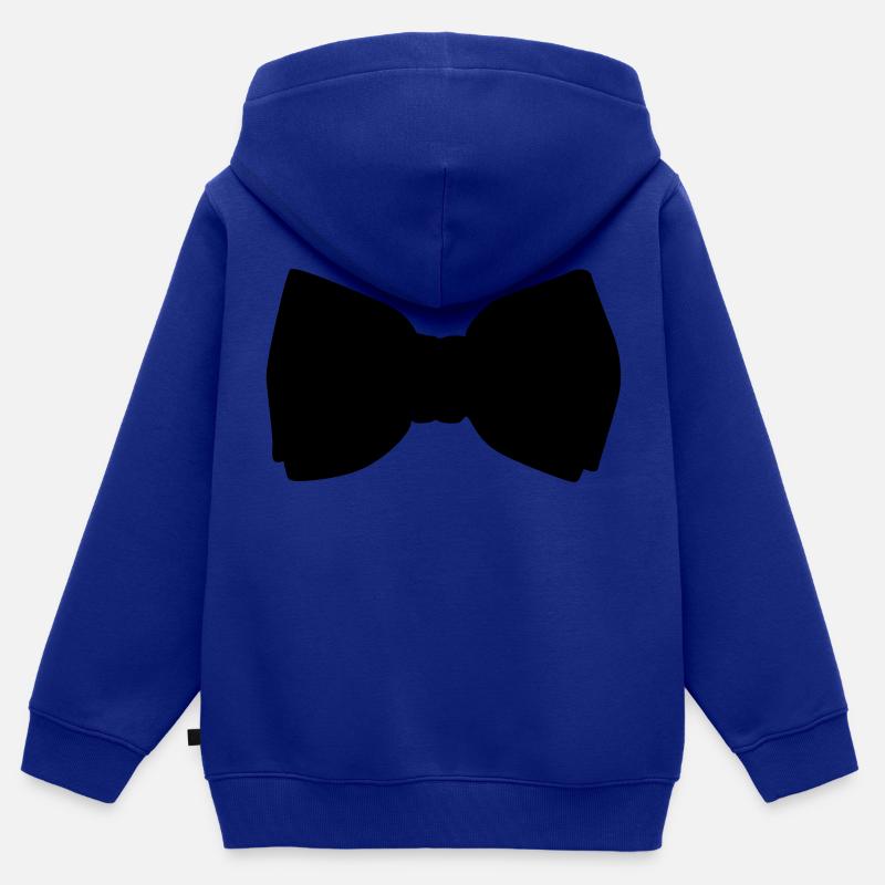 nœud papillon - Sweat Premium à capuche zippé enfant bio - bleu roi