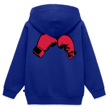 gant boxe boxeur 2503 - Sweat Premium à capuche zippé enfant bio - bleu roi - Dos - AI Model Kid Male (0cm)