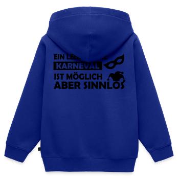 ein leben ohne karneval - Kinder Premium Organic Zip Hoodie - Royalblau - Hinten - AI Model Kid Male (0cm)
