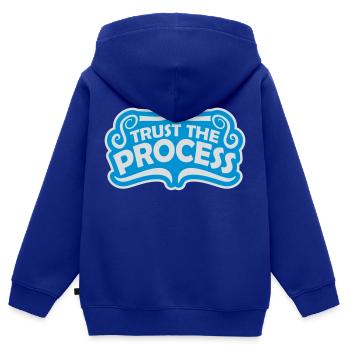 trust the process Quote - Kids Premium Organic Zip-up Hoodie - royal blue - Back - AI Model Kid Male (0cm)