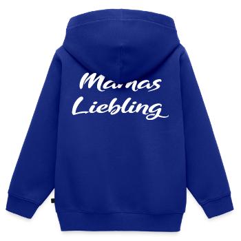 Mamas Liebling Geschenk - Kinder Premium Organic Zip Hoodie - Royalblau - Hinten - AI Model Kid Male (0cm)
