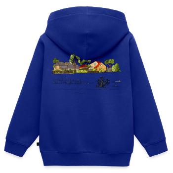 Paysage rural - Sweat Premium à capuche zippé enfant bio - bleu roi - Dos - AI Model Kid Male (0cm)