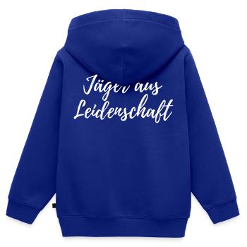 Jäger aus Leidenschaft - Kinder Premium Organic Zip Hoodie - Royalblau - Hinten - AI Model Kid Male (0cm)