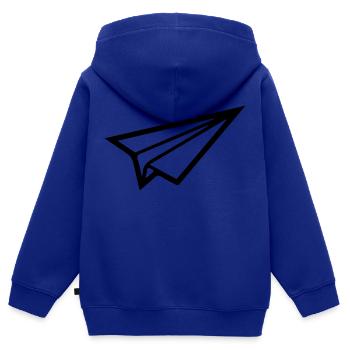 papierflieger 01 - Kinder Premium Organic Zip Hoodie - Royalblau - Hinten - AI Model Kid Male (0cm)