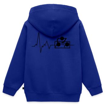 Herzschlag DJ Disk Jockey Musik Equalizer Mixer - Kinder Premium Organic Zip Hoodie - Royalblau - Hinten - AI Model Kid Male (0cm)
