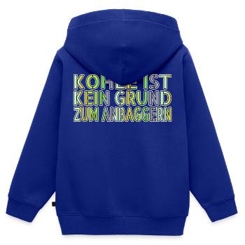 Idées de cadeaux d’anniversaire pour des conseils de style de vie écologique - Sweat Premium à capuche zippé enfant bio - bleu roi - Dos - AI Model Kid Male (0cm)
