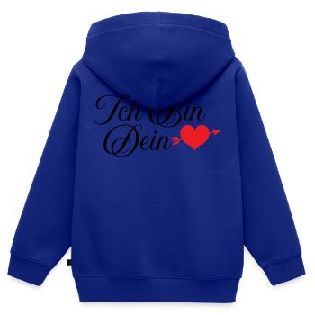 Ich bin dein Herz - Kinder Premium Organic Zip Hoodie - Royalblau - Hinten - AI Model Kid Male (0cm)