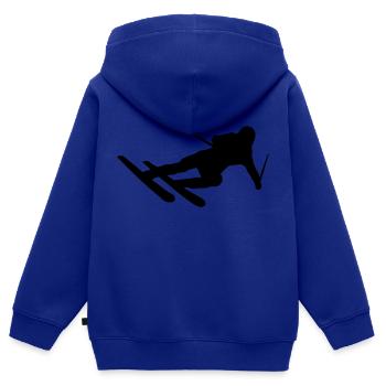 Skifahrer Abfahrt Berg ab - Kinder Premium Organic Zip Hoodie - Royalblau - Hinten - AI Model Kid Male (0cm)