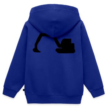 pelleteuse - Sweat Premium à capuche zippé enfant bio - bleu roi - Dos - AI Model Kid Male (0cm)