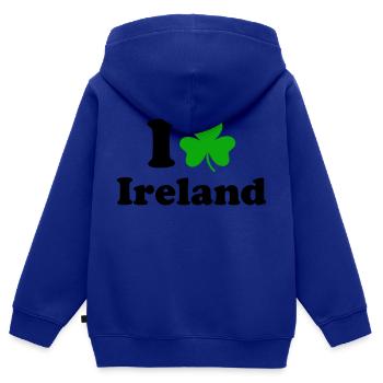 Ireland - Irland - Kinder Premium Organic Zip Hoodie - Royalblau - Hinten - AI Model Kid Male (0cm)