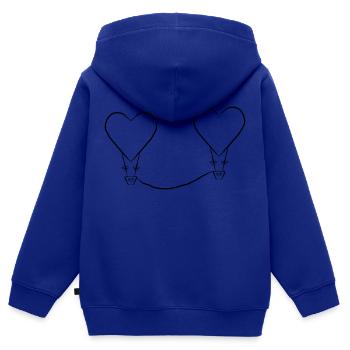 Ballon mit Herzen - Kinder Premium Organic Zip Hoodie - Royalblau - Hinten - AI Model Kid Male (0cm)