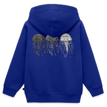 Quallen die durchsichtigen Herrscher des Meeres - Kinder Premium Organic Zip Hoodie - Royalblau - Hinten - AI Model Kid Male (0cm)