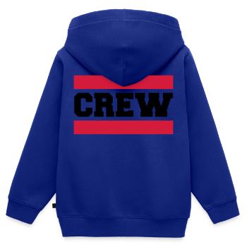 Crew - Sweat Premium à capuche zippé enfant bio - bleu roi - Dos - AI Model Kid Male (0cm)