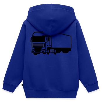 LKW - Kinder Premium Organic Zip Hoodie - Royalblau - Hinten - AI Model Kid Male (0cm)